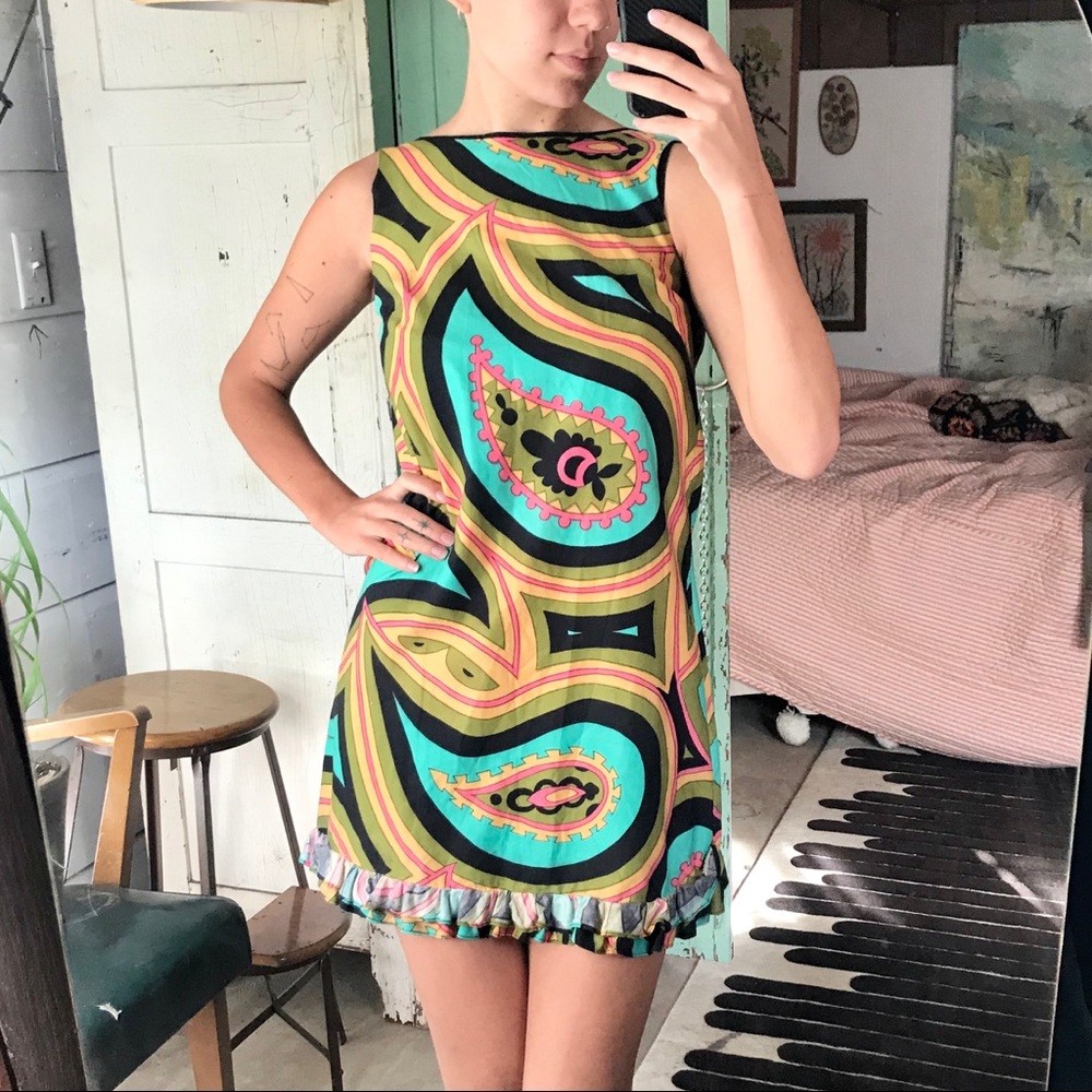 vintage 60s groovy/mod shift dress